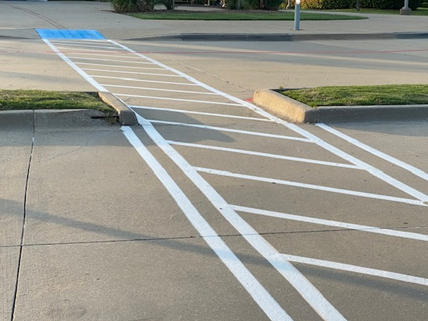 Crosswalk Line Striping In Parking Lot