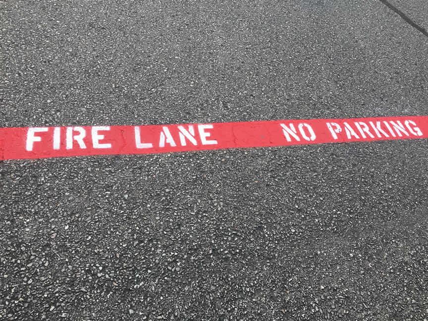 Fire Lane Striping On Asphalt Parking Lot Oklahoma City