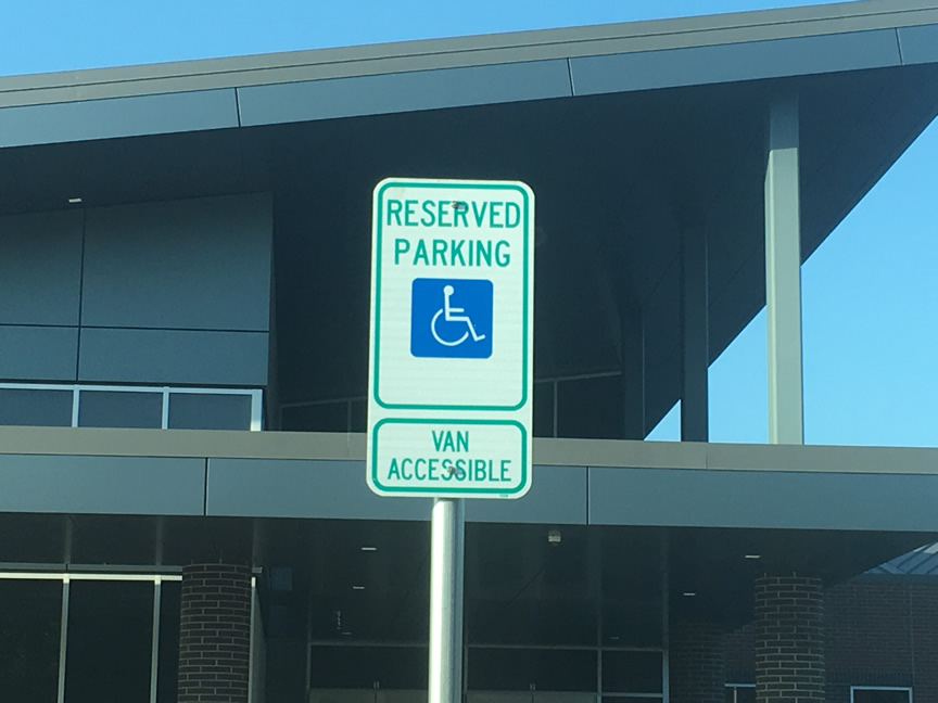 Handicap parking metal signage