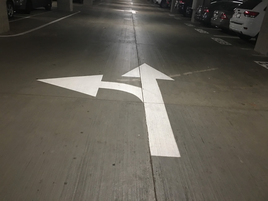 Parking Garage Directional Arrow Striping