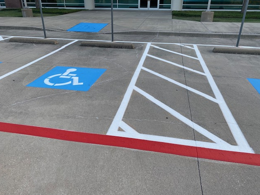 Pavement Marking Line Striping On Concrete