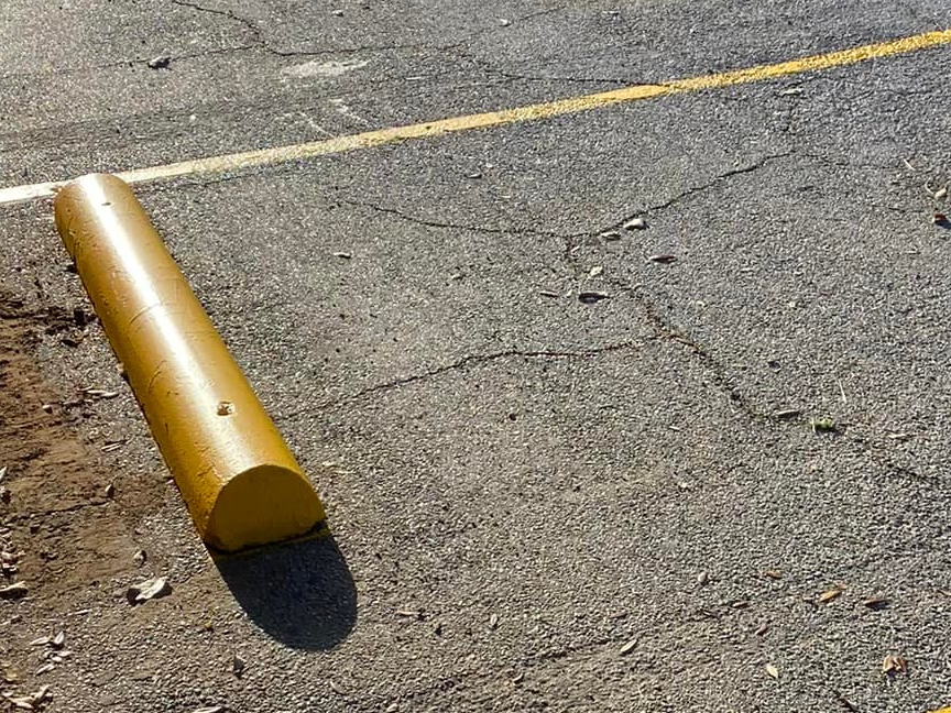 Concrete Wheel Stop In Parking Space