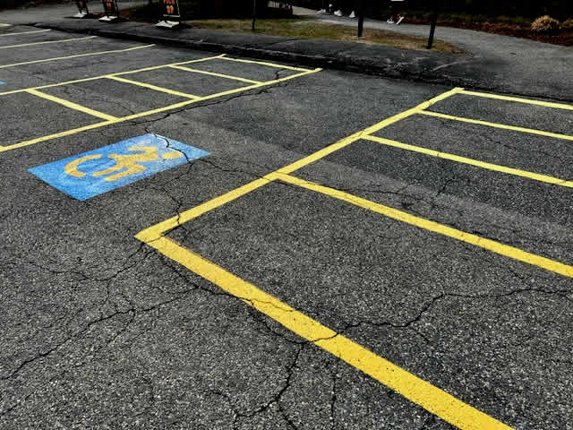 ADA handicap parking striping in Burlington MA