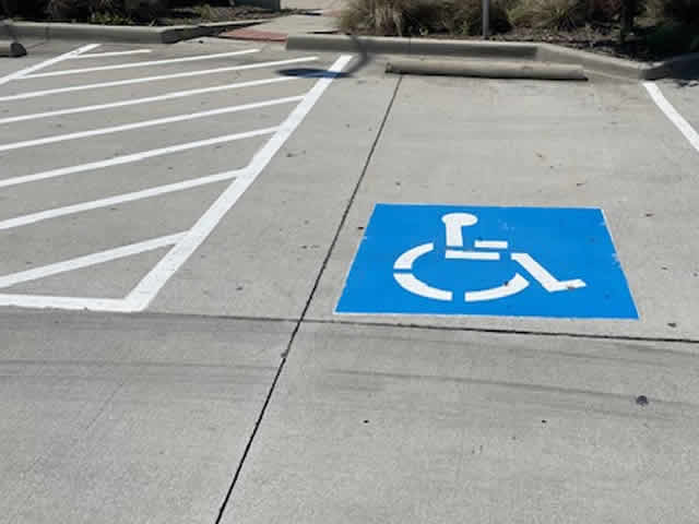 ADA handicap parking striping in Sanger TX