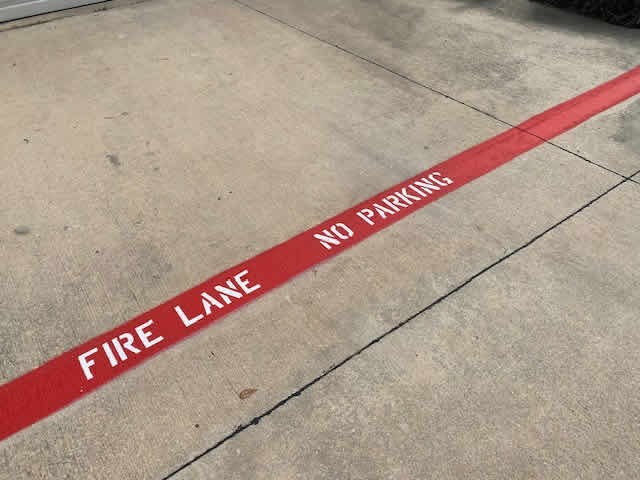 Fire lane striping in Gainesville TX