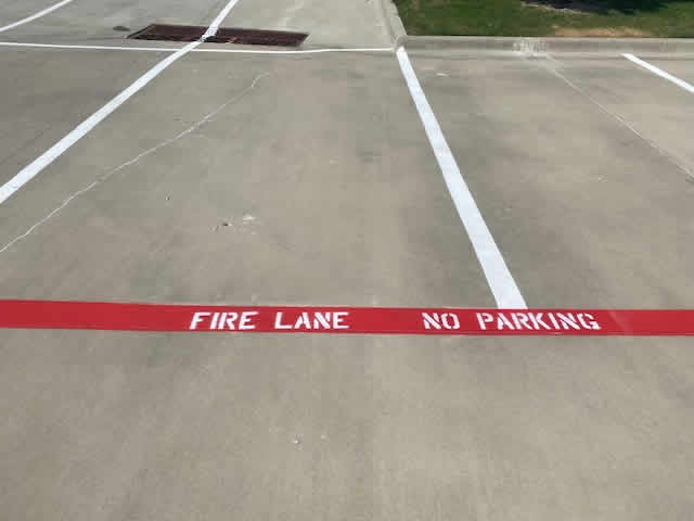 Fire lane striping services in Sanger TX